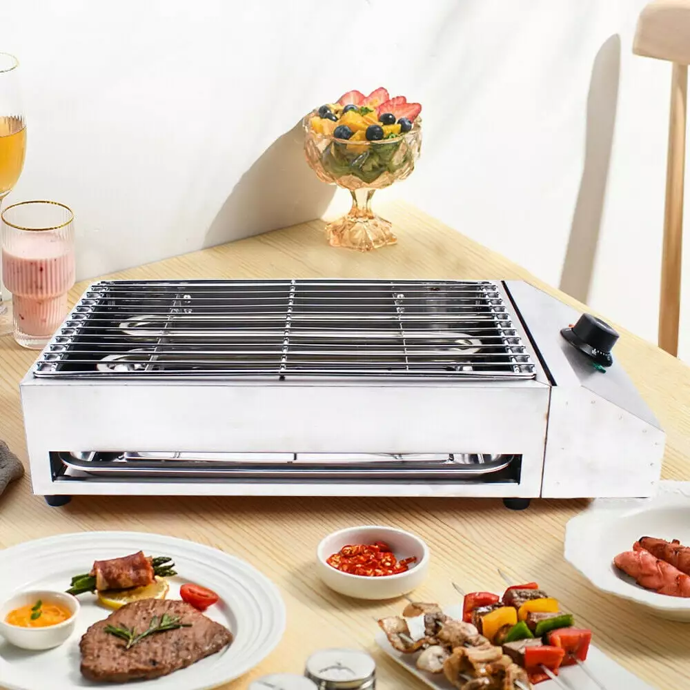 ZhdnBhnos 1800W Electric Griddle Flat Top Grill Hot Plate BBQ Stove Countertop Commercial Smokeless Barbecue Oven