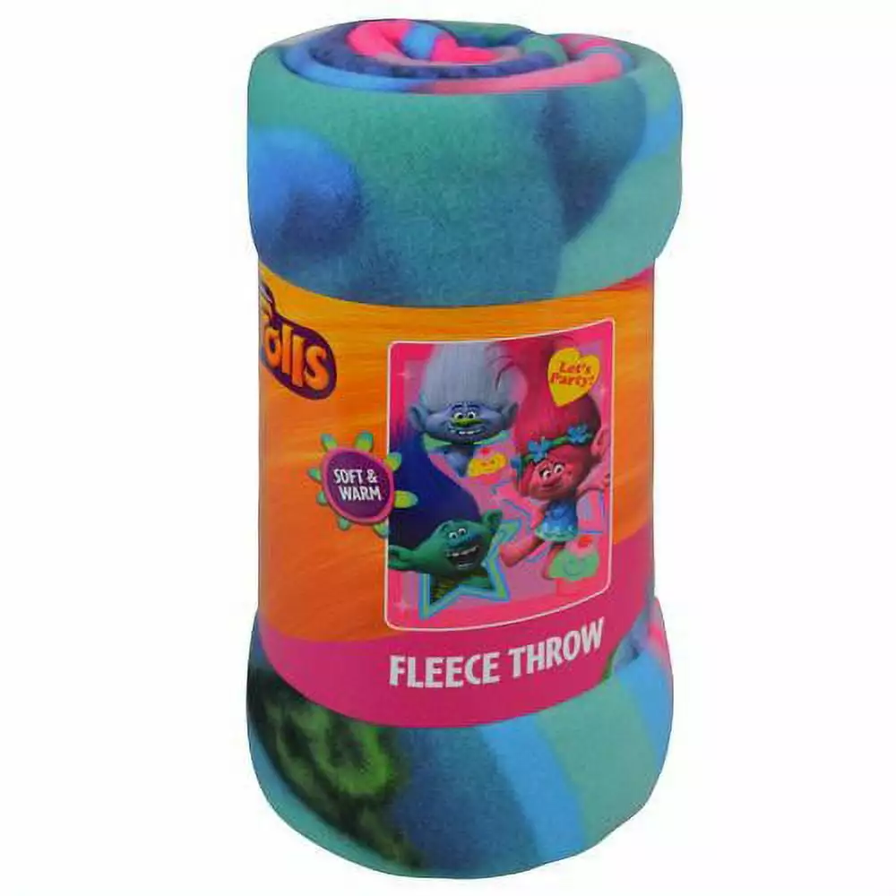Trolls Let's Party Fleece Throw Blanket 45x60 Inches