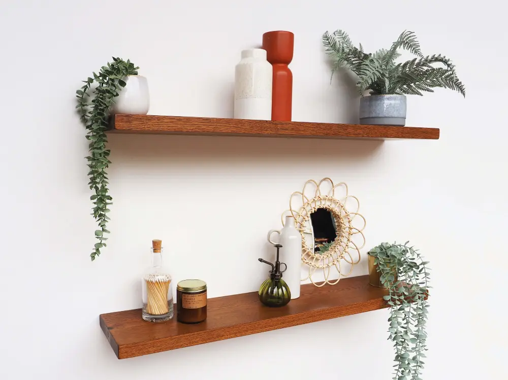 Alcove Shelf - Oak Floating Alcove Shelves - Decorative Accent Piece