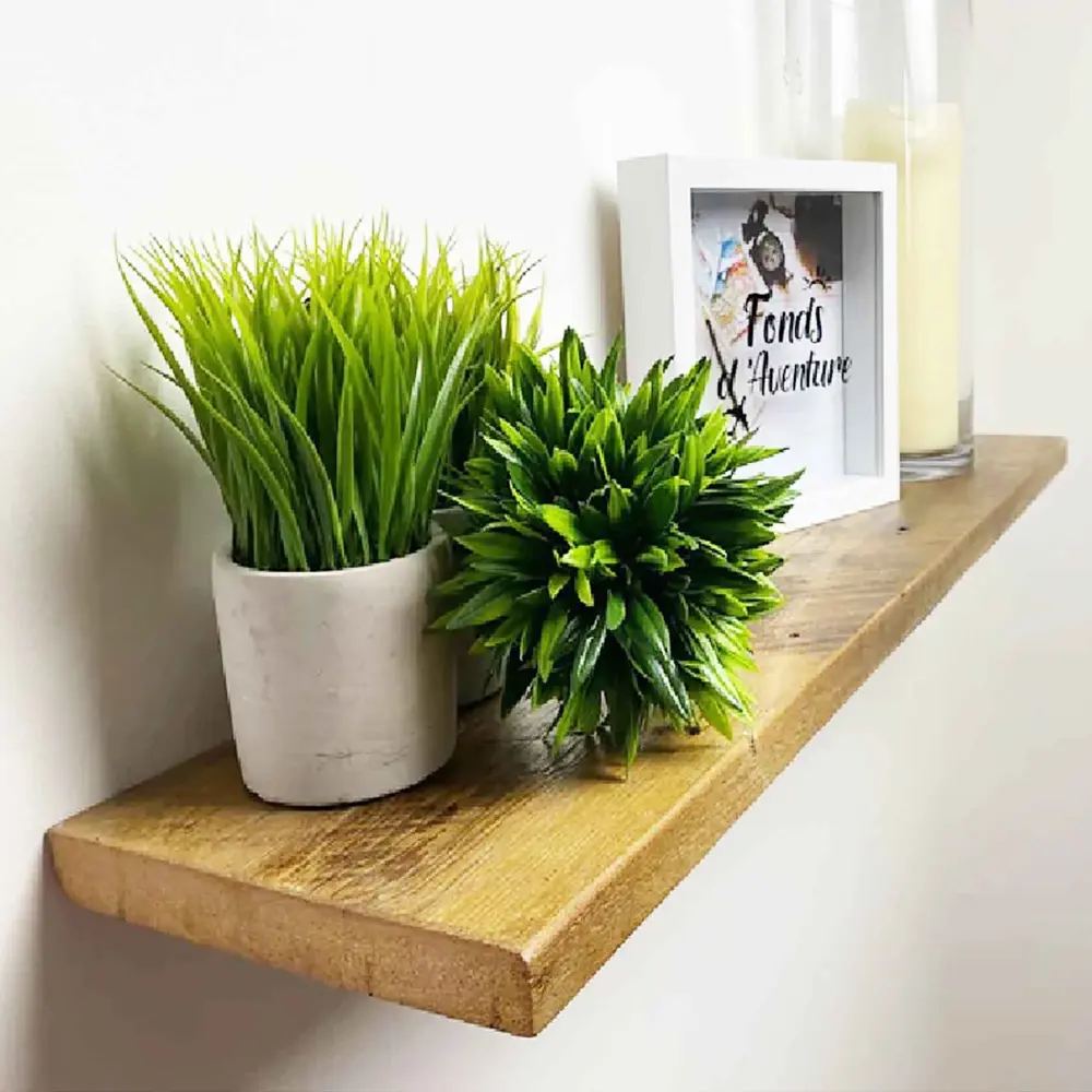 Floating Shelf Reclaimed Wood Honey Color, 24" x 6" x 1"