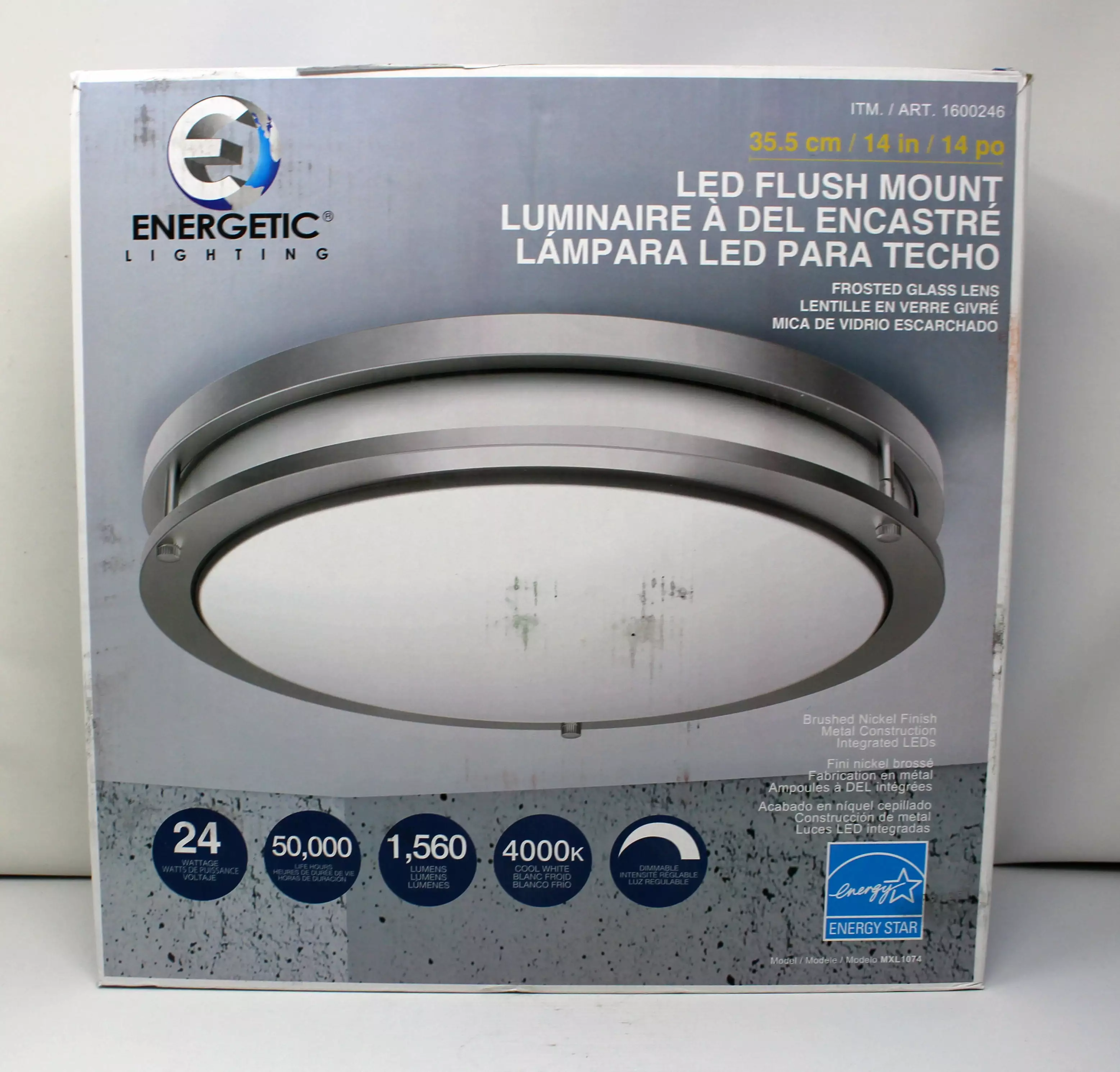 Energetic Lighting 14 Double Ring LED Flush Mount Ceiling Light Dimmable E Energetic Lighting