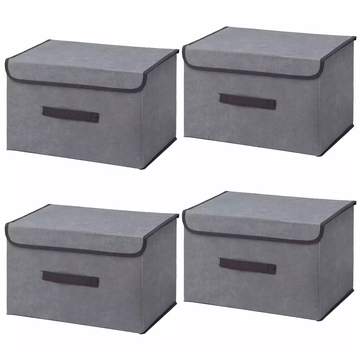 Bevtee 4 Pcs Foldable Storage Bins Flip-Top Lid Large Toy Chest Closet Organization