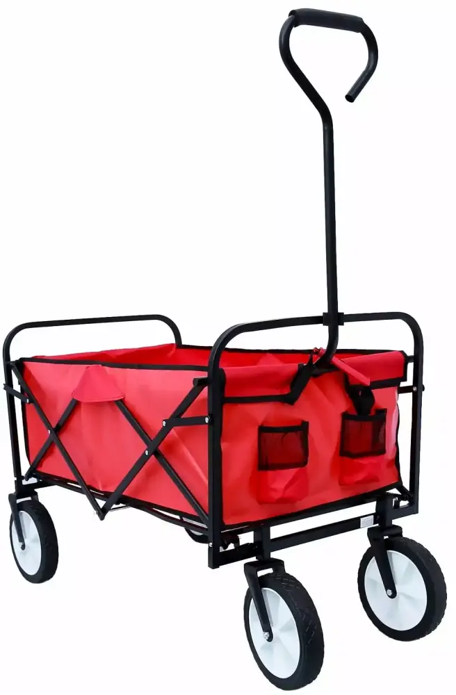 Foldable Wagon Wheels SEGMART Collapsible Wagon Groceries Outdoor Utility Cart Cup Holder Garden Carts and Wagons Adjustab...
