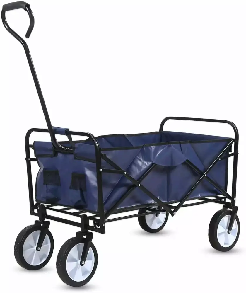 YSSOA Rolling Collapsible Garden Cart 360 Degree Swivel Wheels and Adjustable Handle 220lbs Capacity