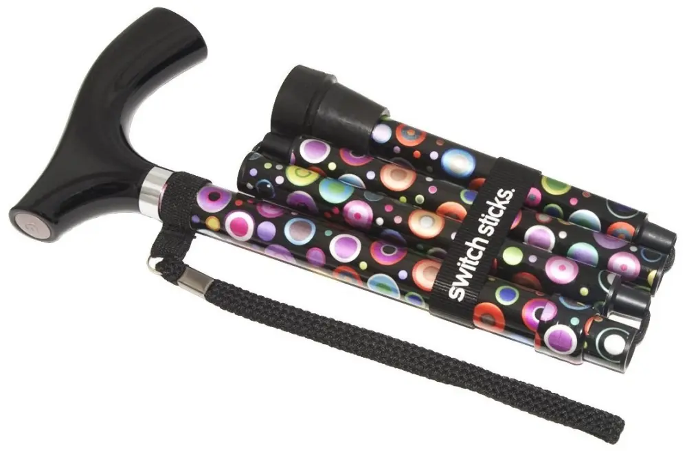 Switch Sticks 502-2000-5100 Folding Walking Cane Bubble Design Adjustable Height