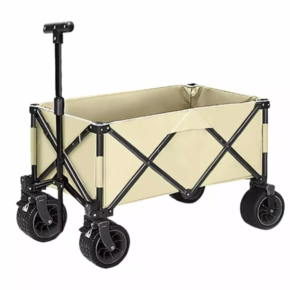 DSSTYLES Collapsible Wagon Cart 330lbs Capacity and All-Terrain Wheels Outdoor Use