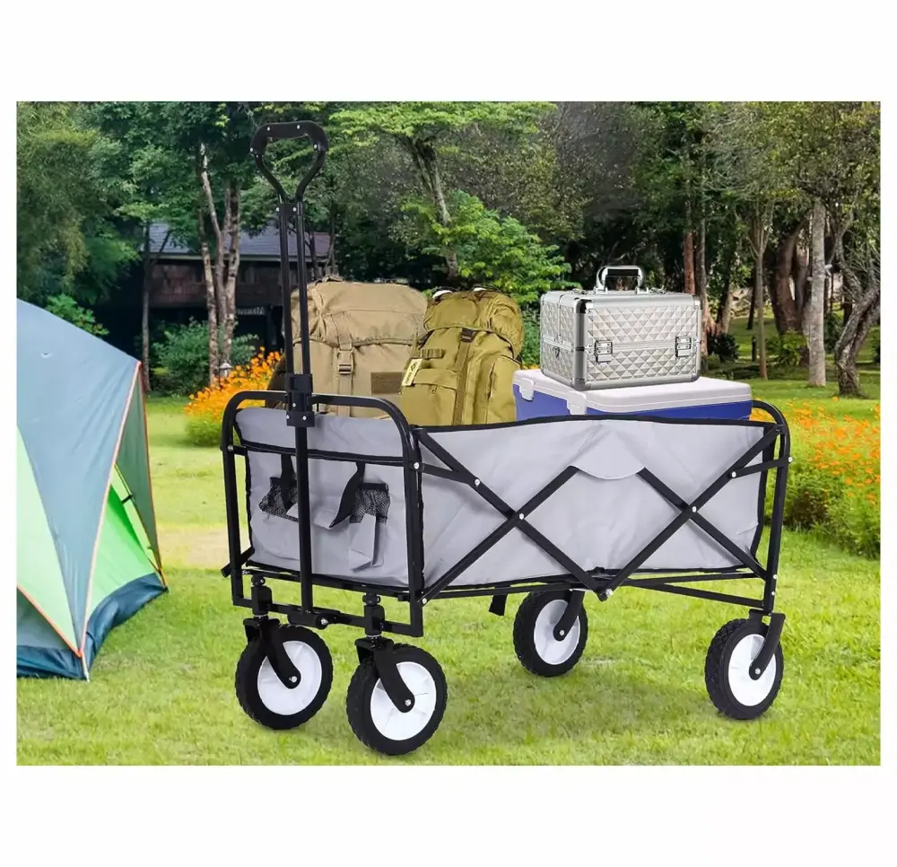 Heavy Duty 150lbs Collapsible Folding Wagon Cart Beach Park Camping Shopping