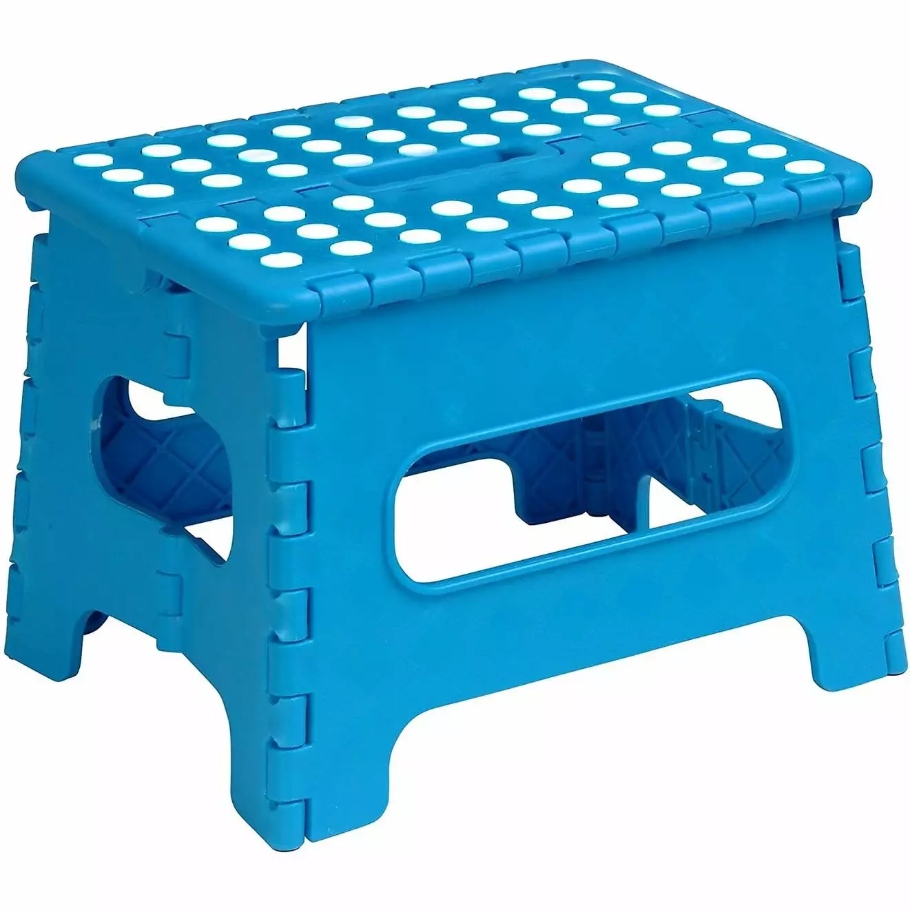 Superio Folding Step Stool Anti-Slip Surface 9 Inch Black Heavy Duty Stool Kitchen Bathroom