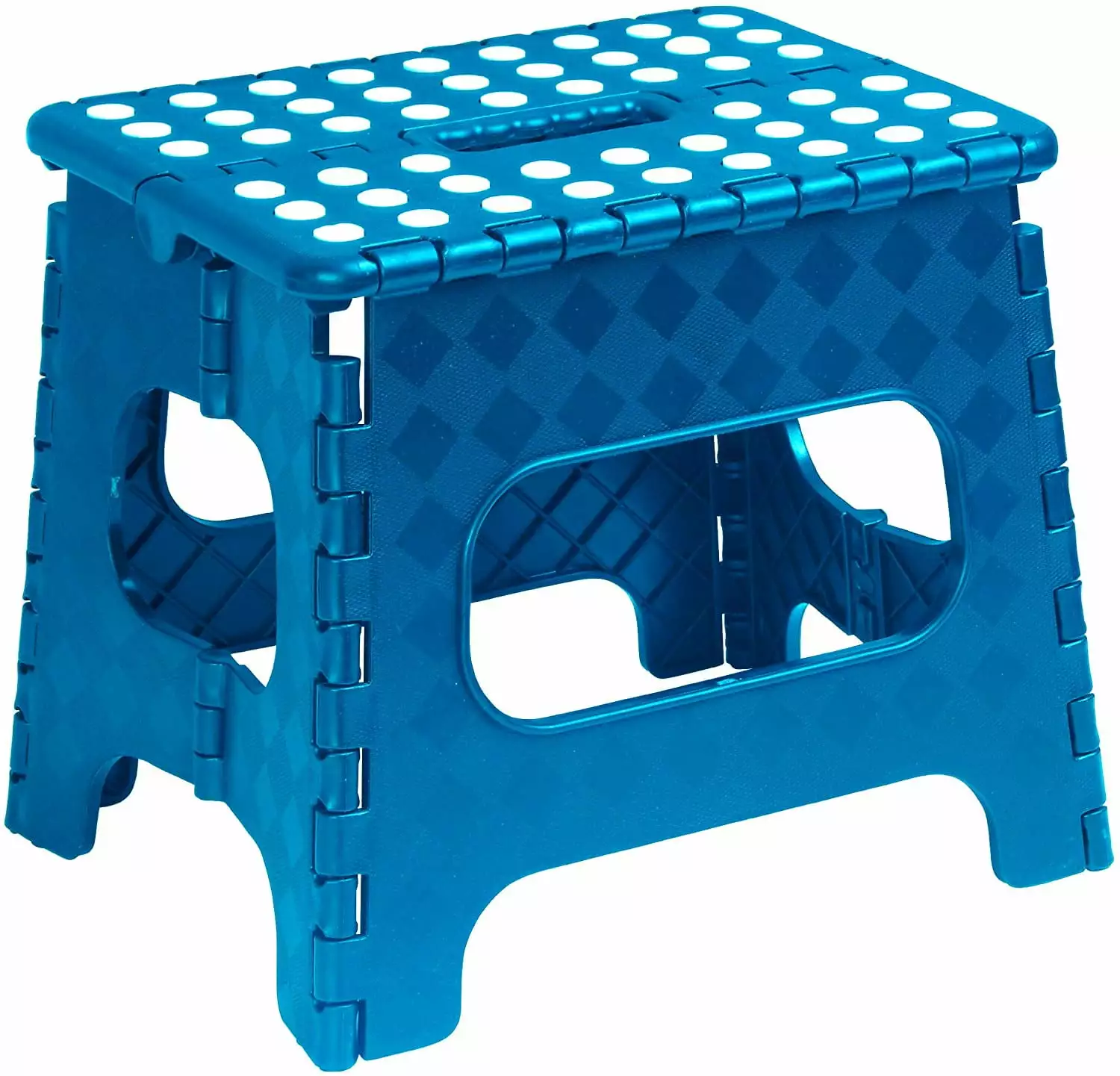 Superio Folding Step Stool 11 Inch Blue - Foldable Step Stool Toddlers, Kids, and Adults