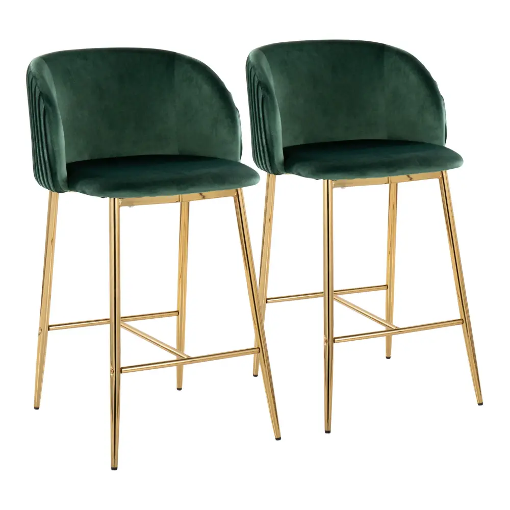 Fran - Pleated Contemporary / Glam Fixed Height Counter Stool adjust 2)