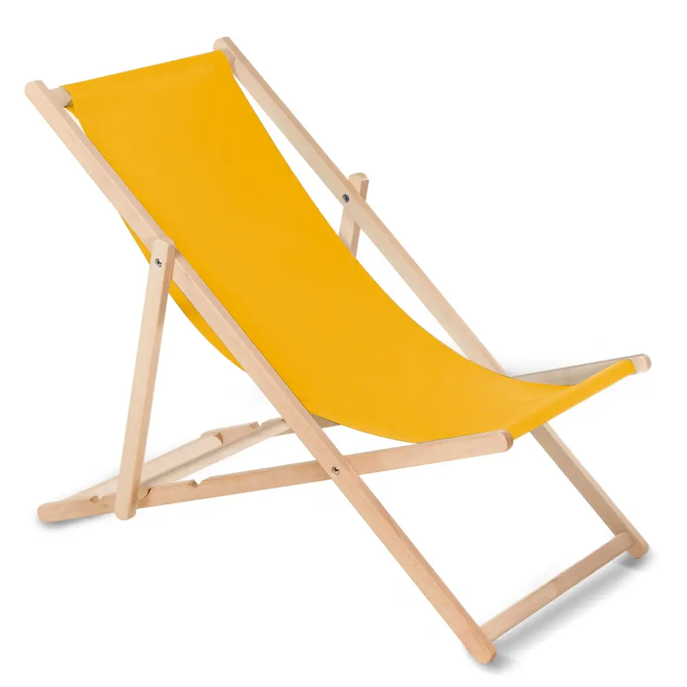 GreenBlue GB183 Wooden Deck Chair Beech Wood Foldable 3-Step Backrest Adjustment Genuine Wood Vivid Colours Water Repellen...