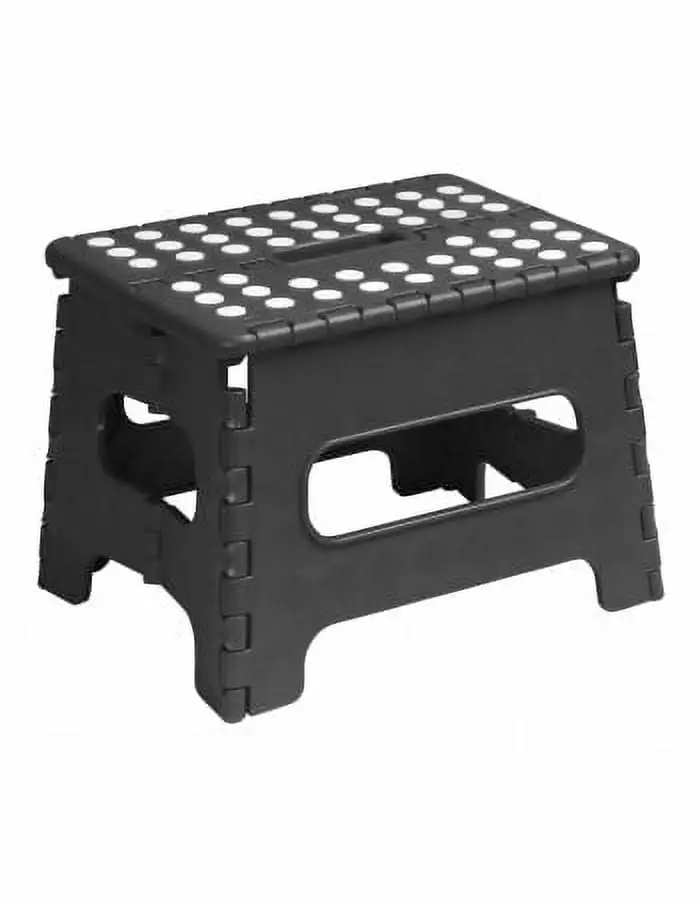 11 Inch Folding Step Stool Black Non-Slip Portable Stool Home Kitchen Superio