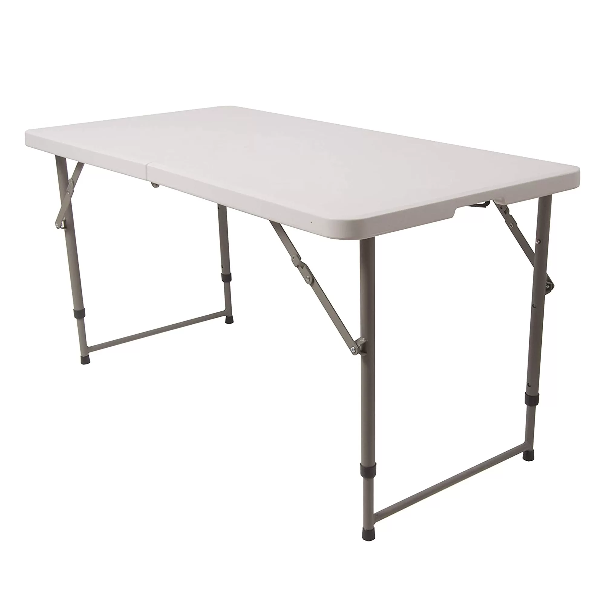 CaliGreen Tools 4 Ft Portable Plastic Folding Multipurpose Utility Table White