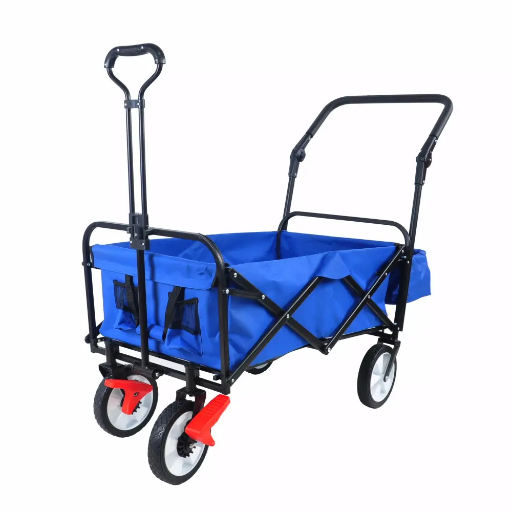 CITYLE Folding Wagon Garden Cart All-Terrain Wheels Drink Holder and Adjustable Handles