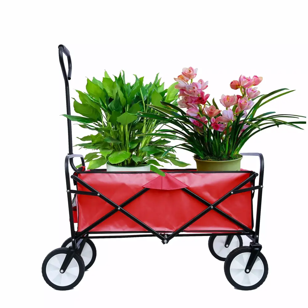 Wagon Carts Foldable Heavy Duty Beach Garden Grocery Shopping Camping Cart Wheels Travel-friendly Collapsible