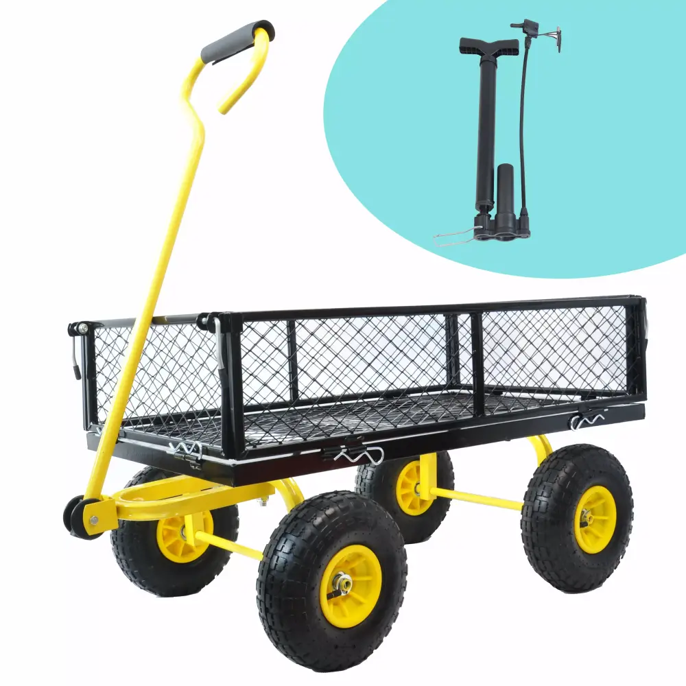 Wagon Carts Foldable Heavy Duty Beach Folding Wagon Cart Wheels Outdoor Sports Shopping Camping