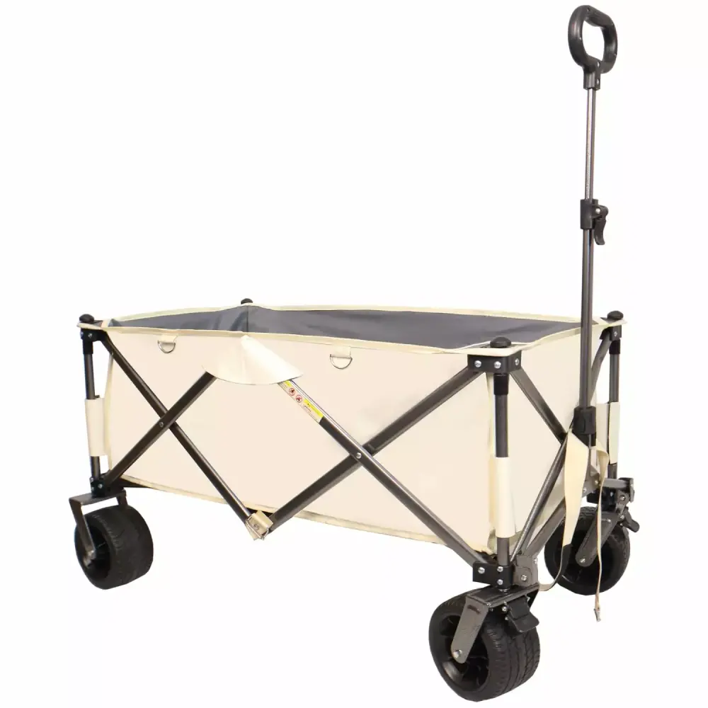 XYOPLM Folding Wagon Heavy Duty Utility Beach Cart Big Wheels Adjustable Handle and Drink Holders Camping Garden None