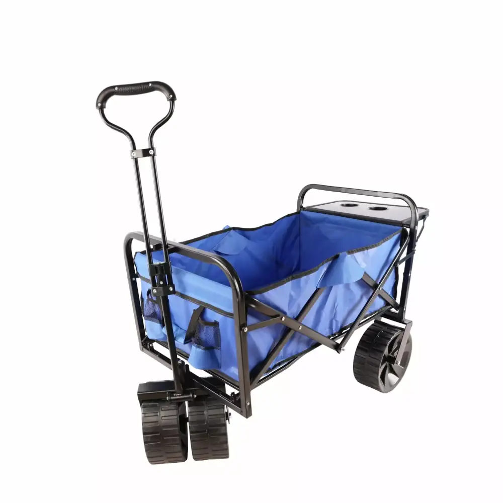YLtoohoom Folding Wagon Garden Shopping Beach Cart Blue None