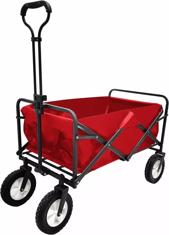 YPNLZQ VGYUIJN Collapsible Heavy Duty Utility Wagon Cart Large Capacity Shopping Sports Events Beach Green