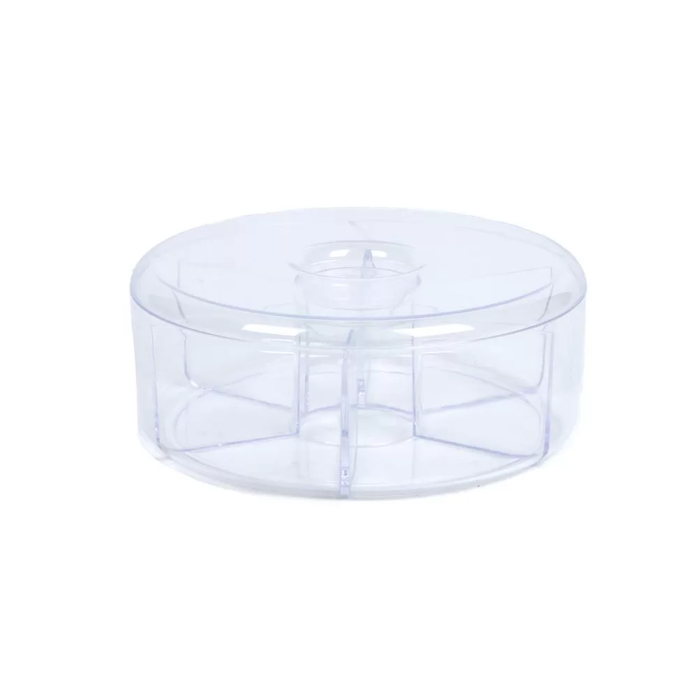 Mind Reader Clear Acrylic 6-Compartment Tea Bag Storage Organizer Lid