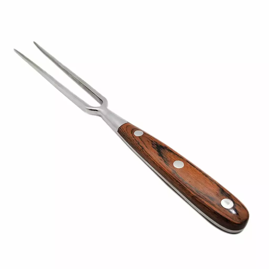TINYSOME Stainless Steel Travel-friendly Outdoor Barbecue Tool Wooden Handle Fork