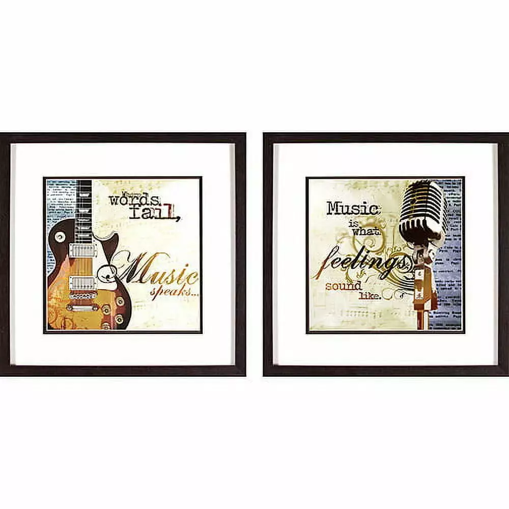 PTM Images Printed Music Movies Framed Art Prints Set 2