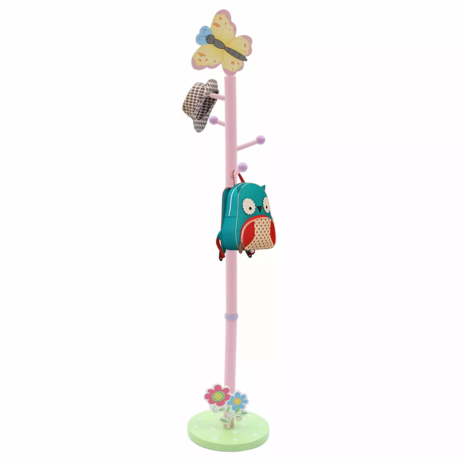 Miumaeov Wooden Coat Rack Stand - Freestanding Tree Hanger Kids' Coats and Clothes