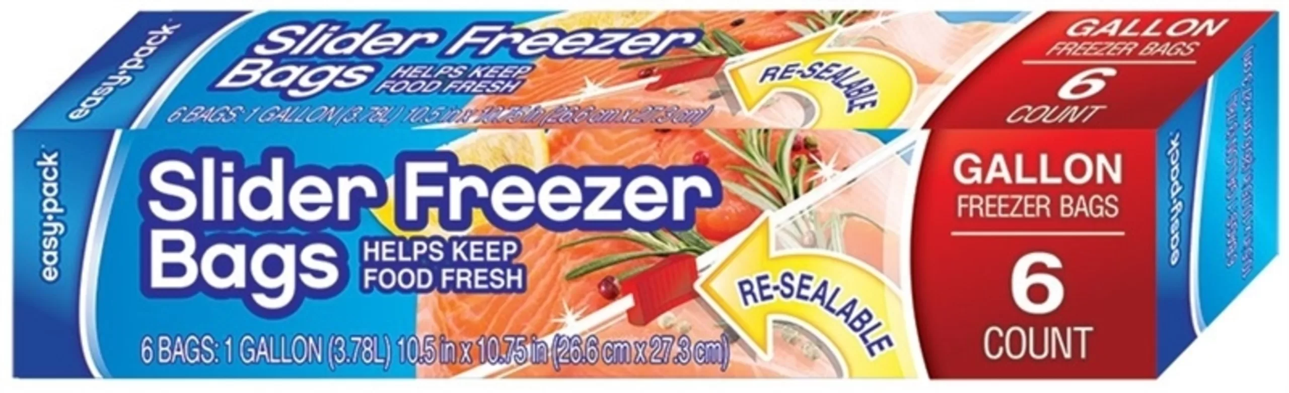 Easy Pack 1310 Slider Freezer Bags 1 Gallon Heavy Duty