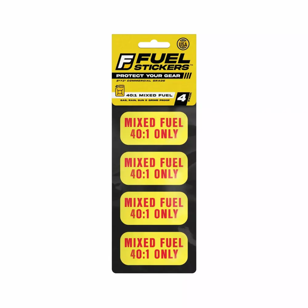 Mixed Fuel Only Stickers 40:1 2x1 4 Labels 2-Cycle Engines 12pk