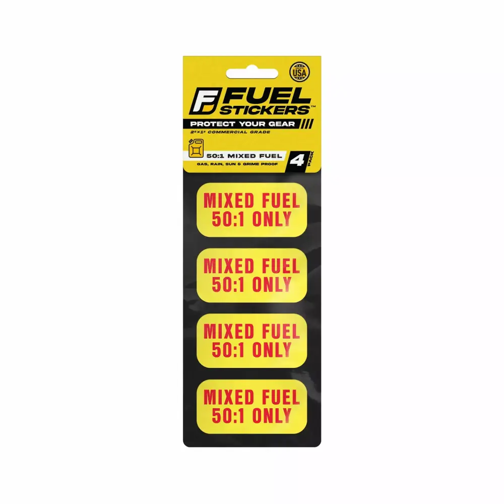 Mixed Fuel Only Stickers 50:1 2x1 4 Labels 2-Cycle Engines 12pk