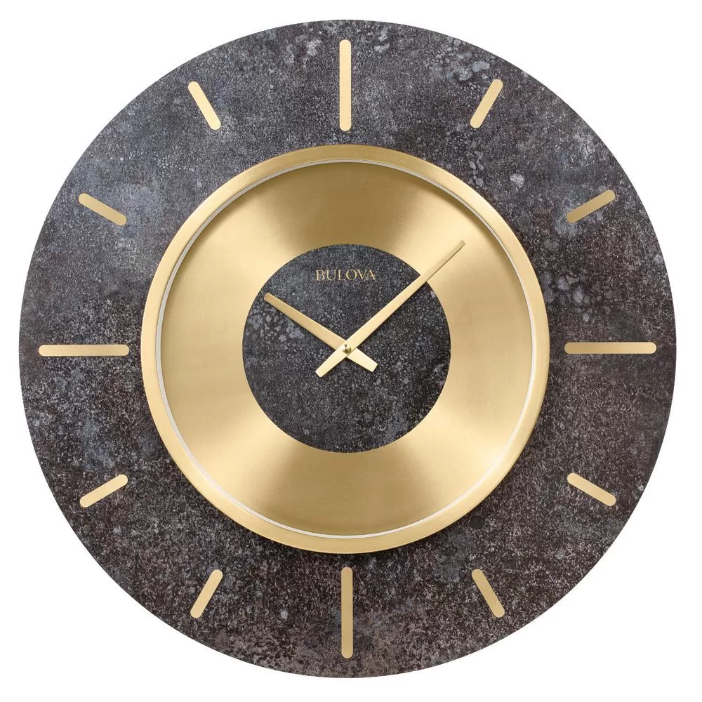 Bulova Oversized 23 Inch Gallery Wall Clock Brushed Brass Bezel
