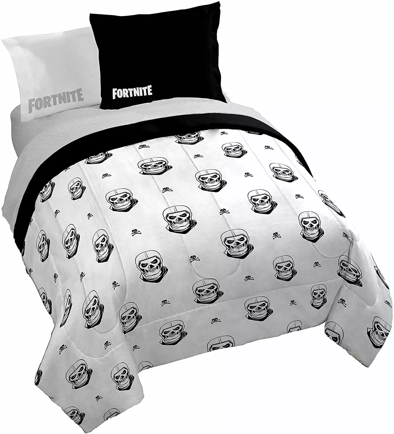 Jay Franco Fortnite Trooper 7 Piece Queen Bed Set Includes Comforter & Sheet Set Super Soft Fade Resistant Microfiber