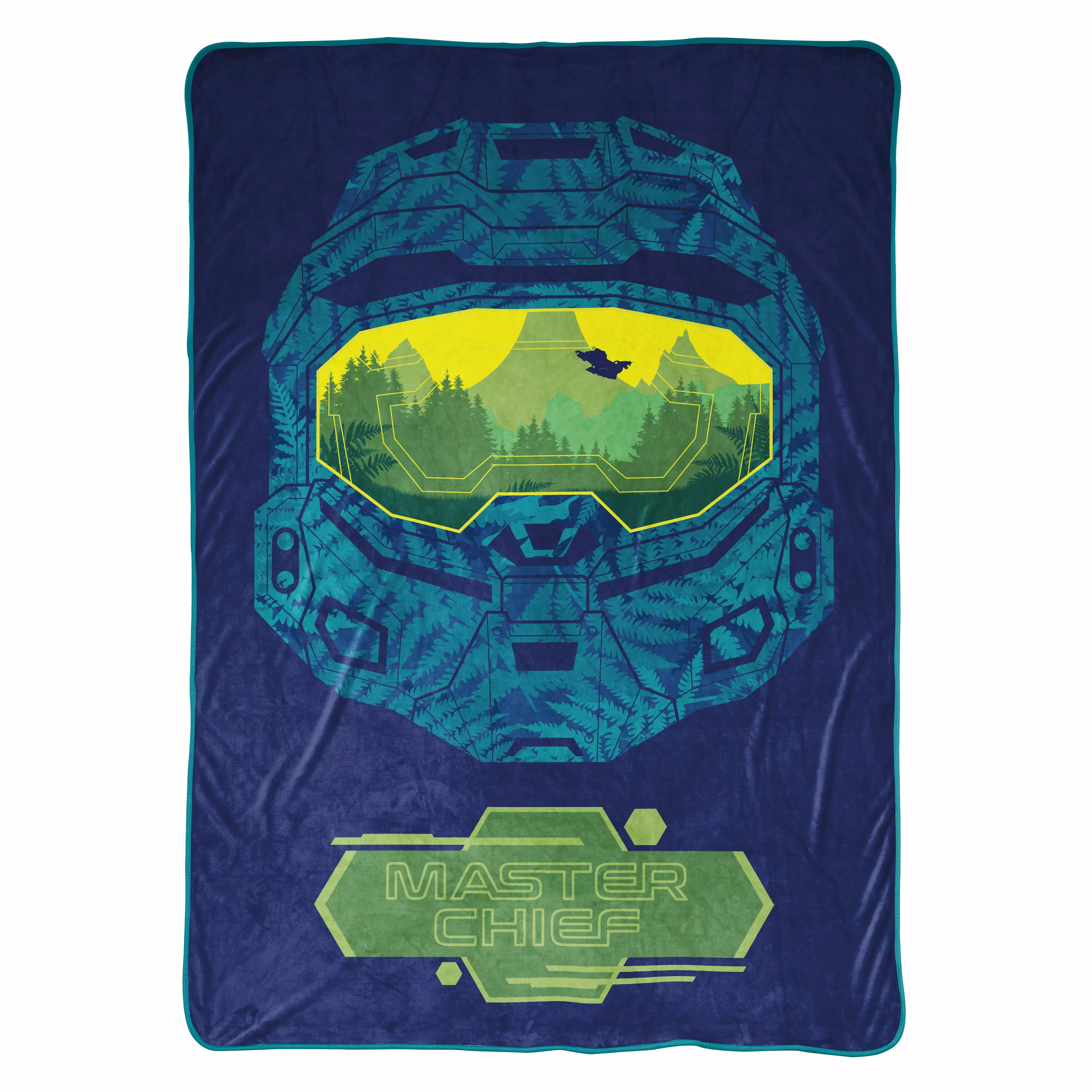 Halo Infinite Master Chief Multicolor 62 x 90 Plush Microfiber Blanket Gaming Bedding