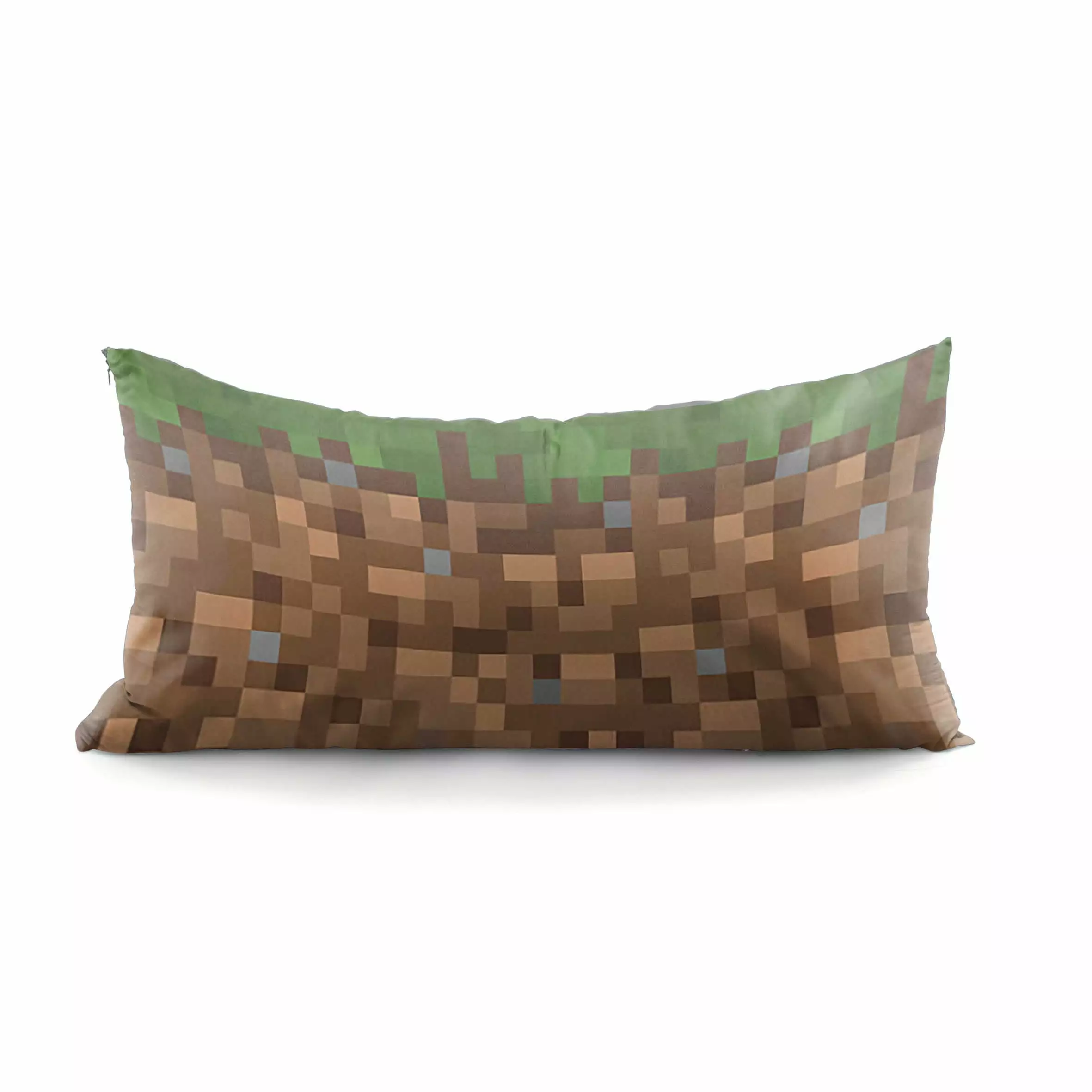 Minecraft Grass Block Brown and Green Microfiber Body Pillow Cover Jay Franco