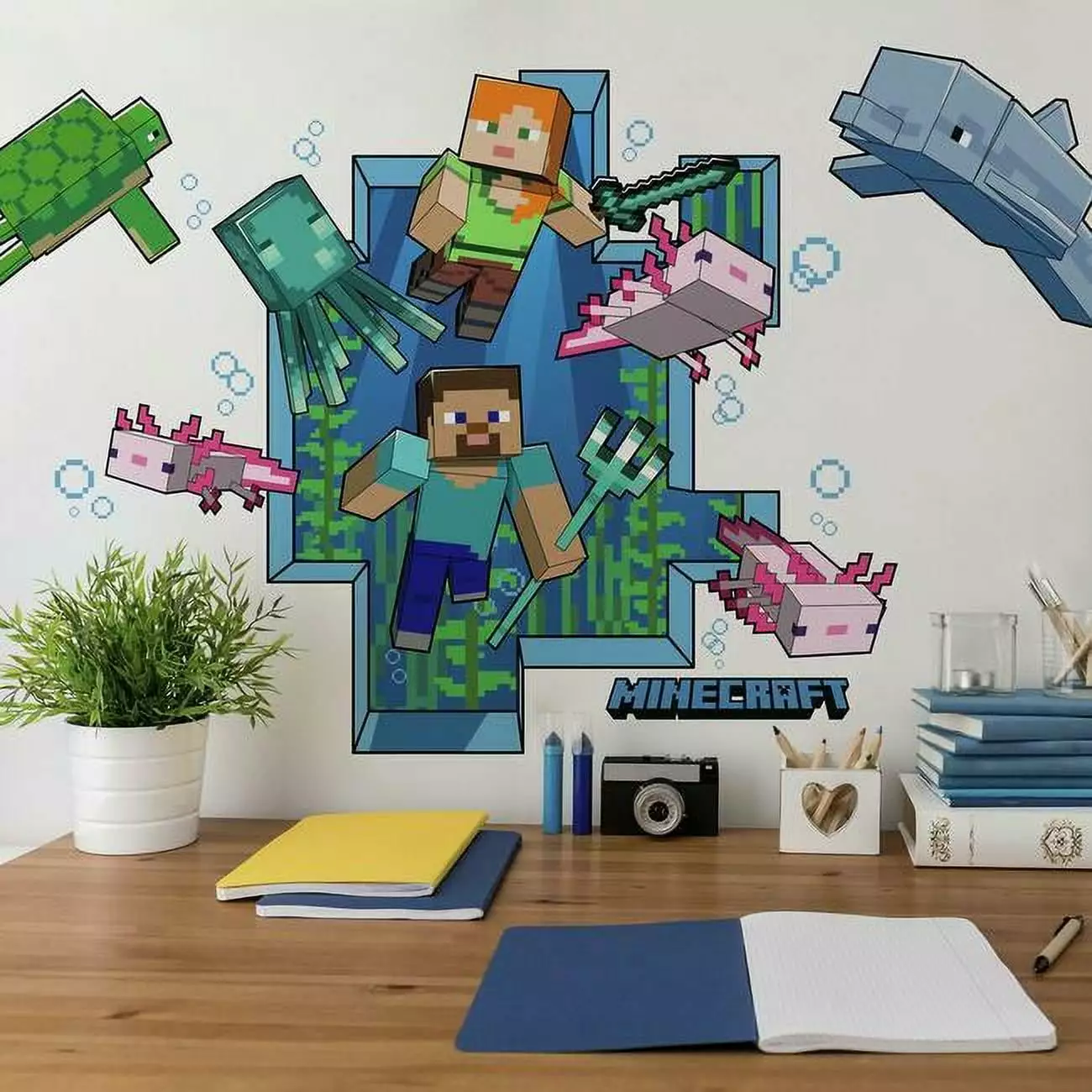 Officially Licensed Minecraft Peel And Stick Giant Wall Decals 18 Kids Room Stickers York