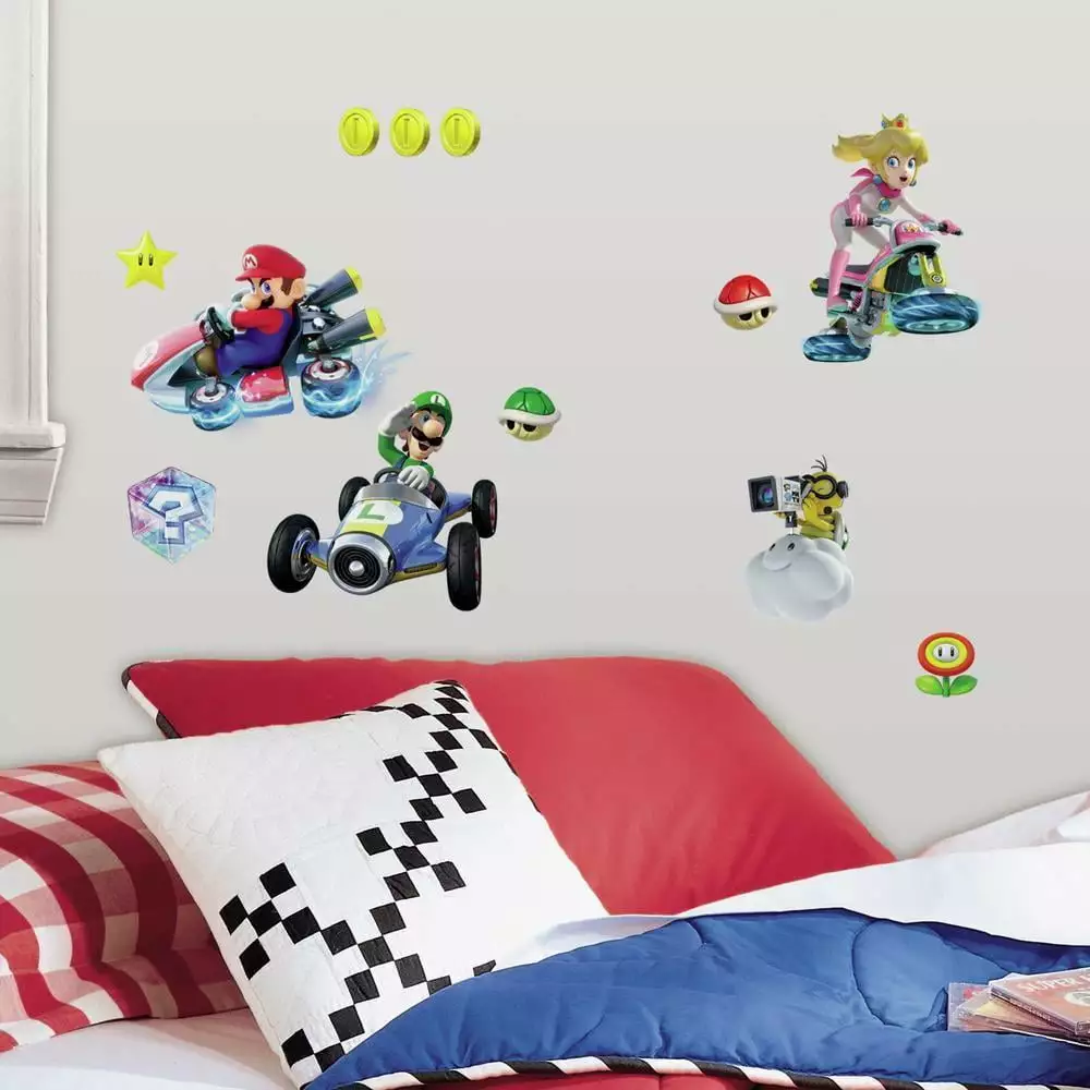 Mario Kart 8 Peel and Stick Wall Decals Removable Stickers Gaming Room Decor RoomMates