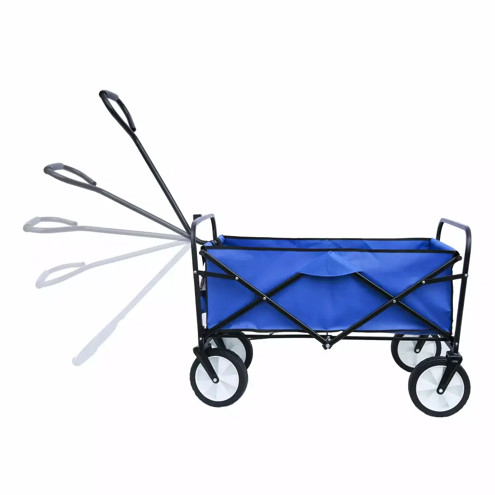 Folding Wagon Cart Heavy Duty Collapsible Garden Wagon All-Terrain Wheels 150lbs Capacity Beach Wagon Cart Garden Shopping...