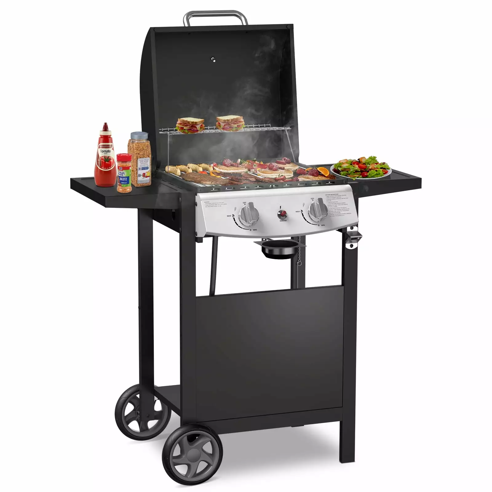Autilizeo 2 Burner BBQ Propane Gas Grill 20000BTU Outdoor Barbecues