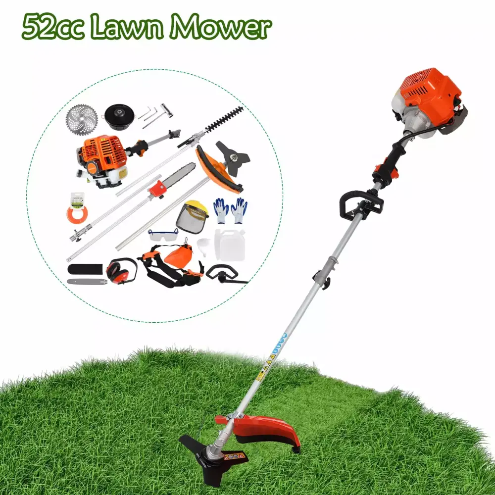 Limorve 52CC Gas Weed Trimmer 5 1 Lawn Mower Cordless Hedge Trimmer 2-Stroke Brush Cutter Handheld Chainsaw Hedge Pruner O...