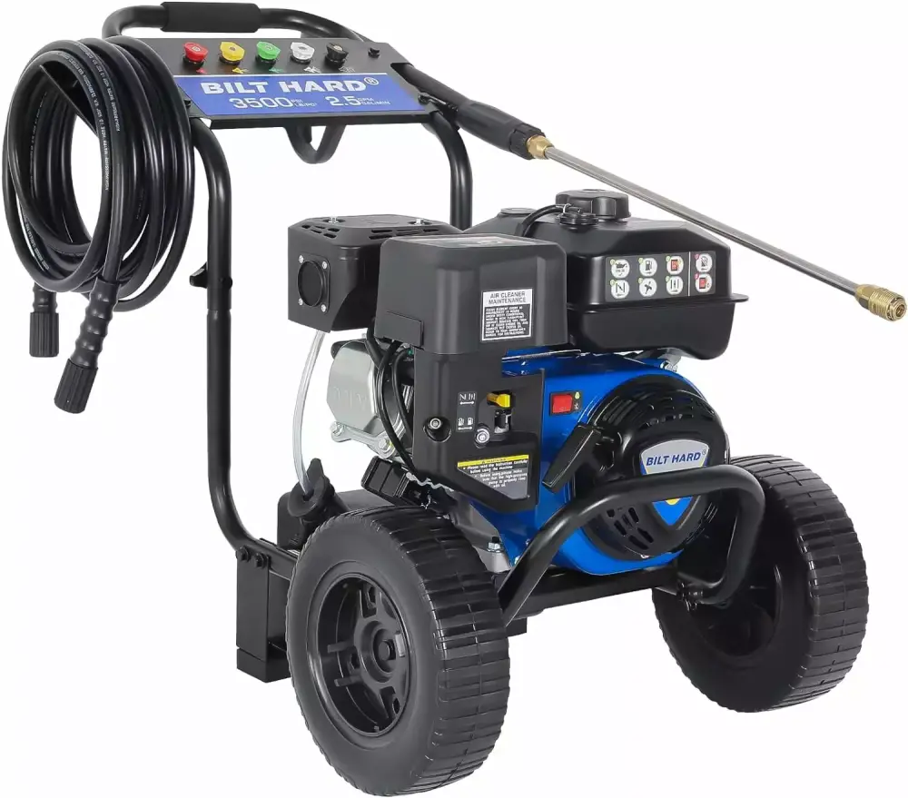 BILT HARD Gas Pressure Washer 2.5 GPM 3500 PSI Axial Pump Heavy Duty 4-Cycle 224cc Engine 3100