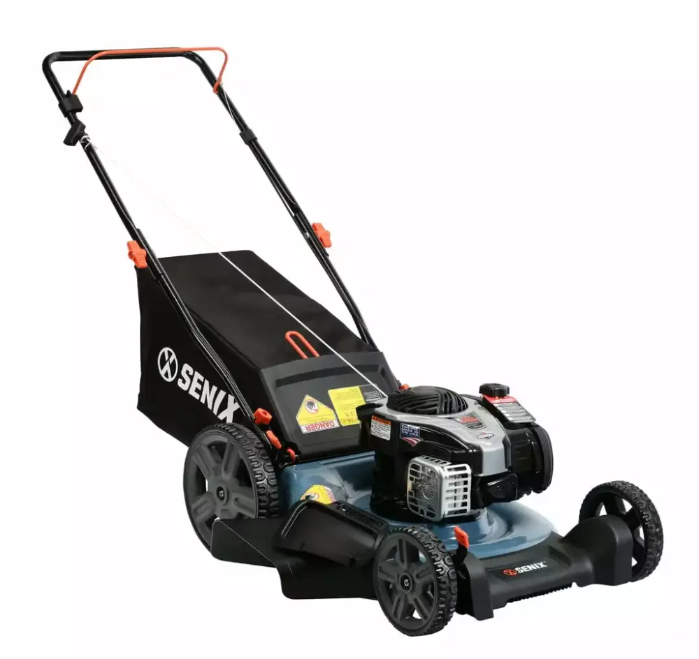 SENIX 21 Inch 140cc 4-Cycle Briggs & Stratton Push Lawnmower 3--1 6-Position Height Adjustment B