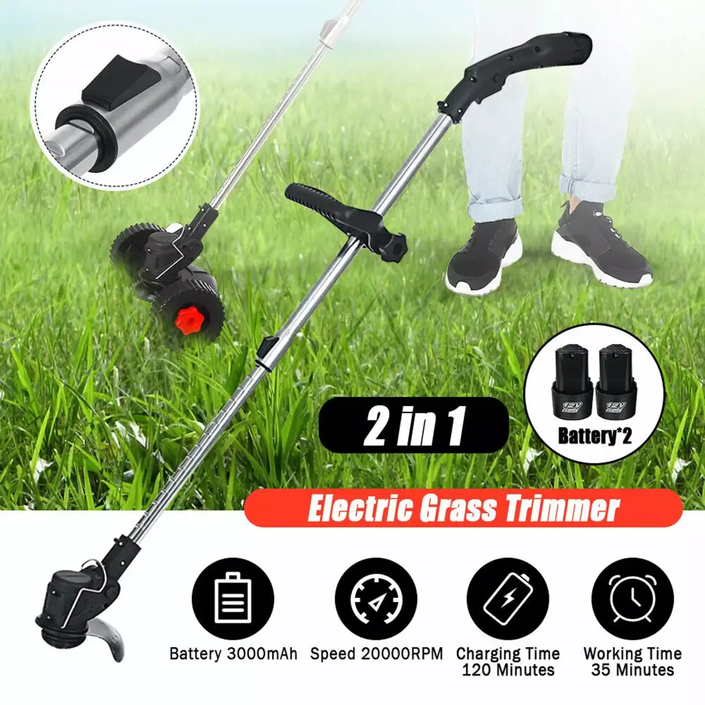 2 1 Gas Powered Weed String Trimmers 2 Cycle Grass Edger Straight Shaft Brush Cutter Lawn Yard
