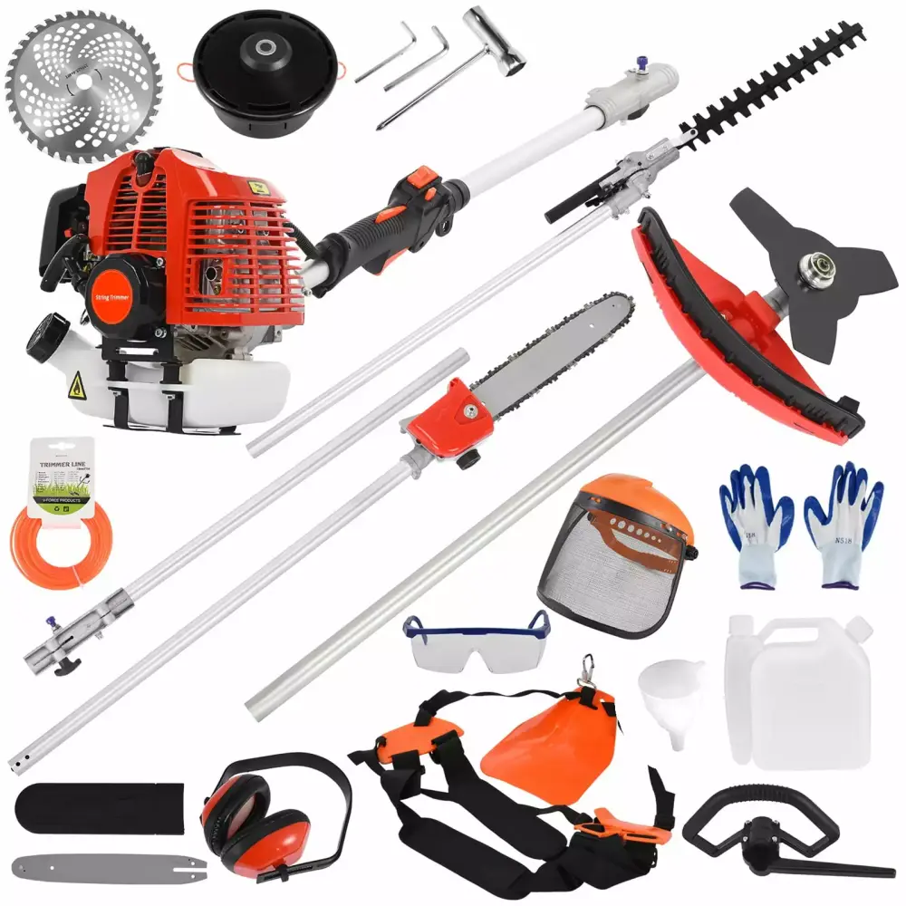 Wharick 52CC Gas String Trimmer 5 1 Petrol Hedge Trimmer Chainsaw Brush Cutter
