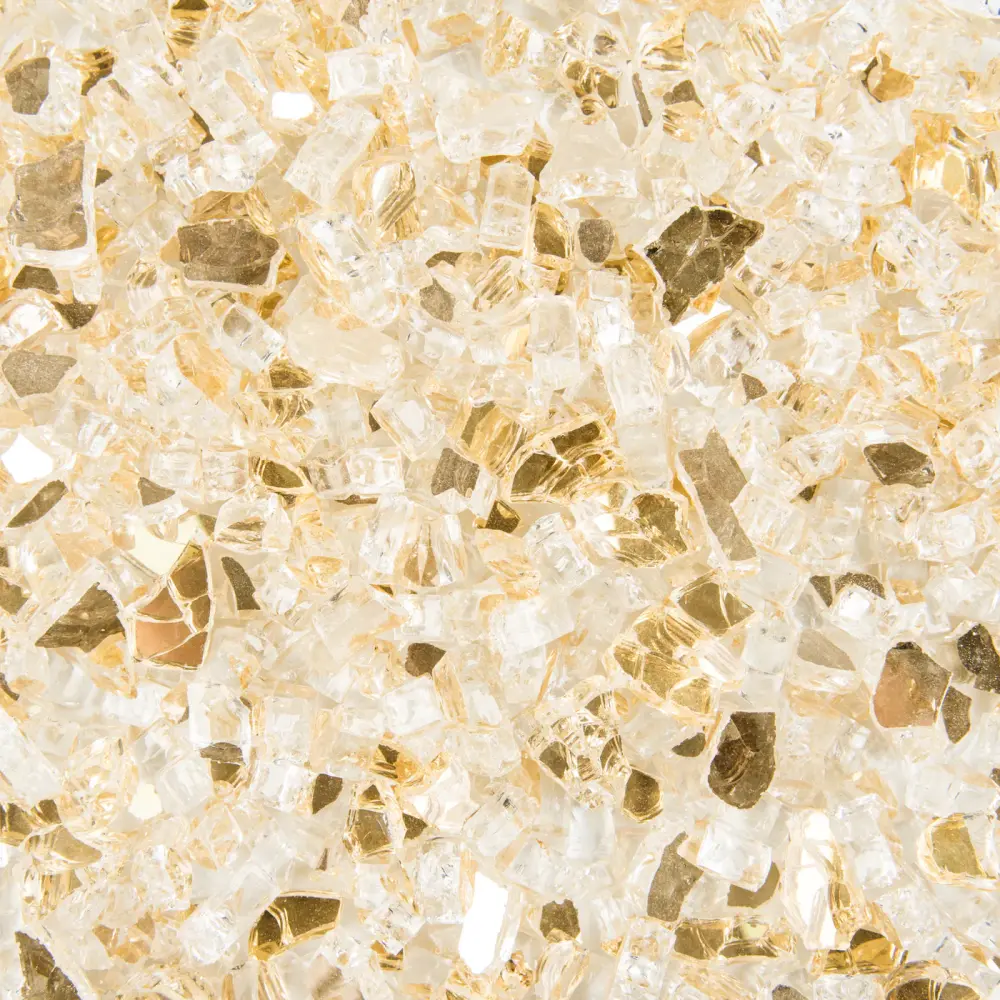 10lbs 1/2" Royal Aurum - Tempered Reflective Fire Glass Rock Fireplace & Fire Pit