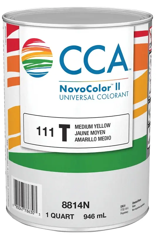 CCA NovoColor II Series 076.008814N.005 Universal Colorant, Medium Amber, Liquid, 1 qt
