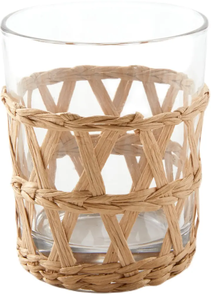 Wicker Wrap Beverage Glass