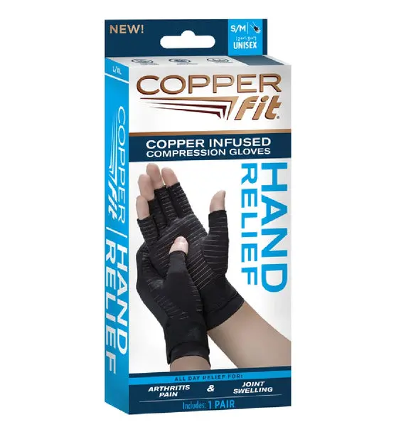 Copper Fit CFRRGL-SM Compression Gloves Arthritis and Joint Pain Relief