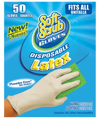 Soft Scrub Disposable Latex Gloves Count 50