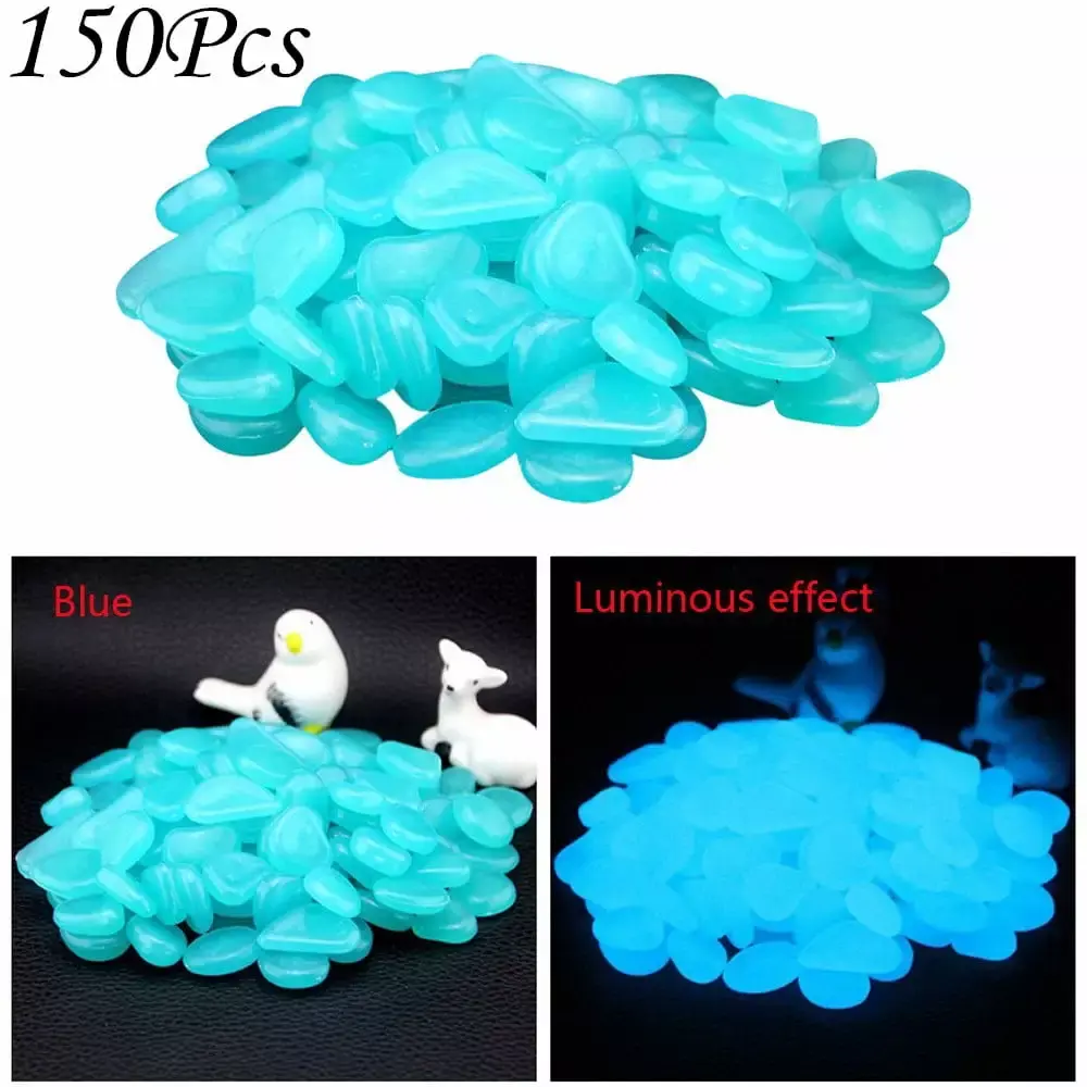 FHKOEGHS Glow Dark Rocks Pebbles Outdoor Wagon 150Pcs Garden Walkway