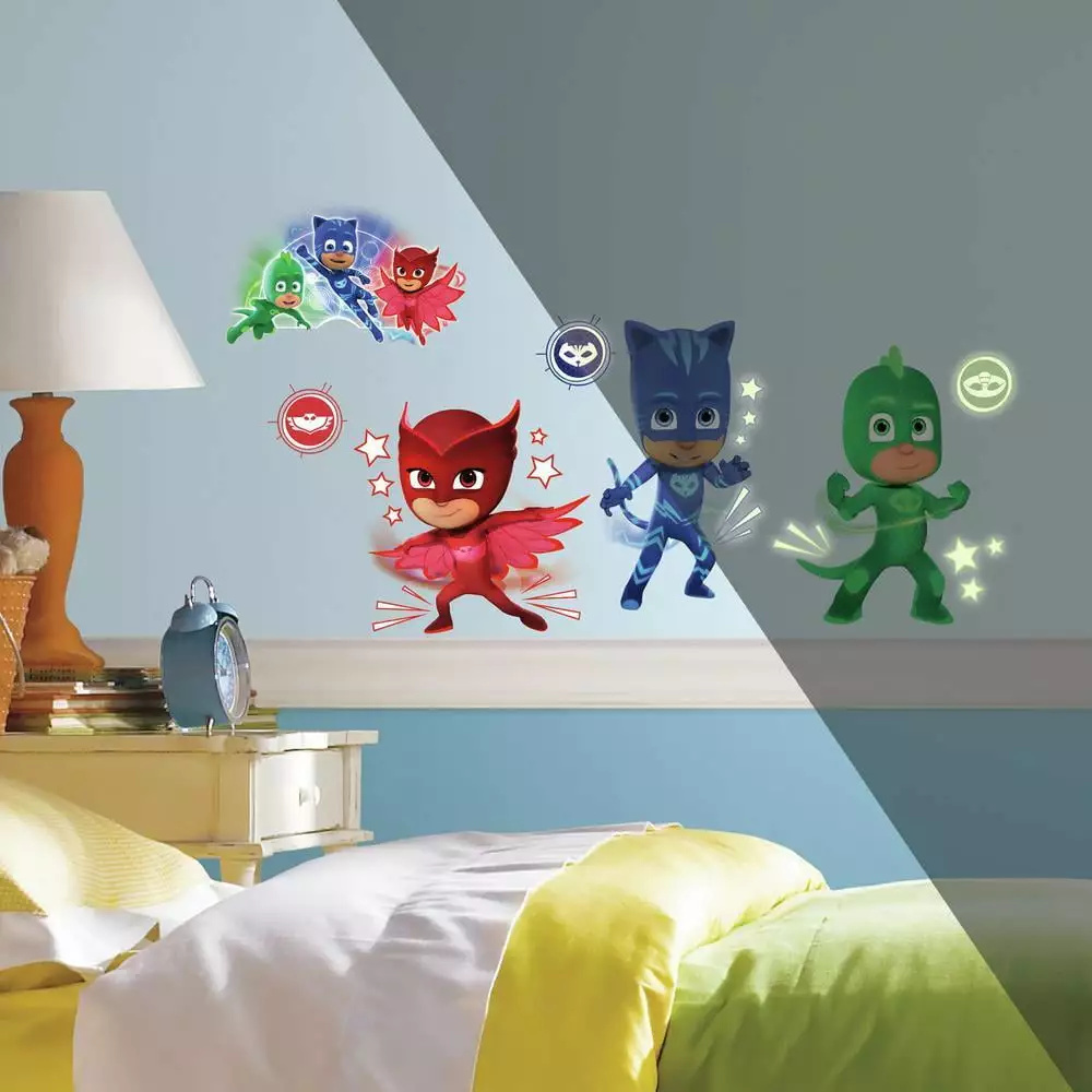 PJ Minquires Peel and Stick Glow Dark Wall Decals Kids Room Decor RoomMates